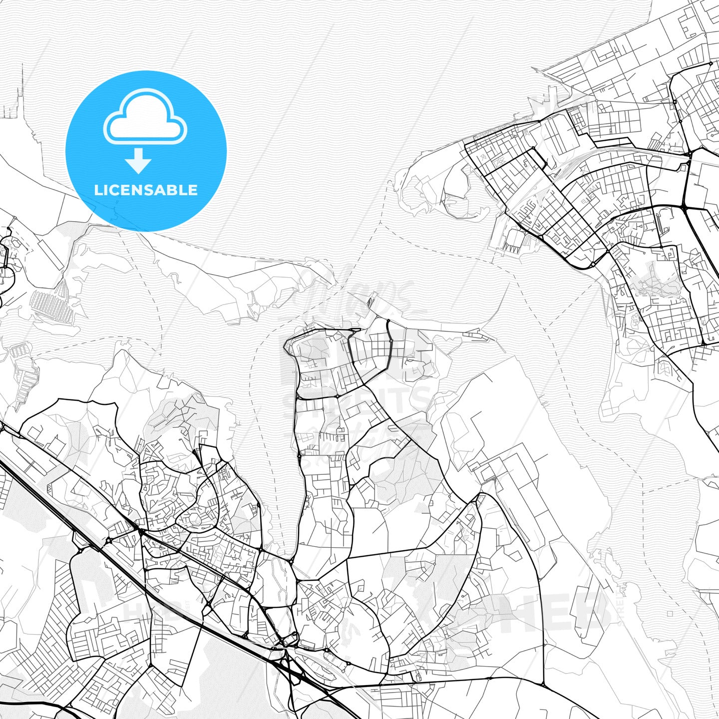 Vector PDF map of Seixal, Portugal