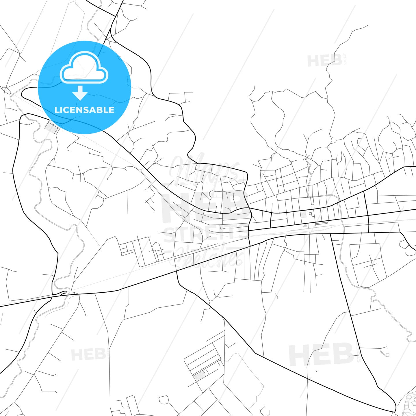 Vector PDF map of Senaki, Georgia