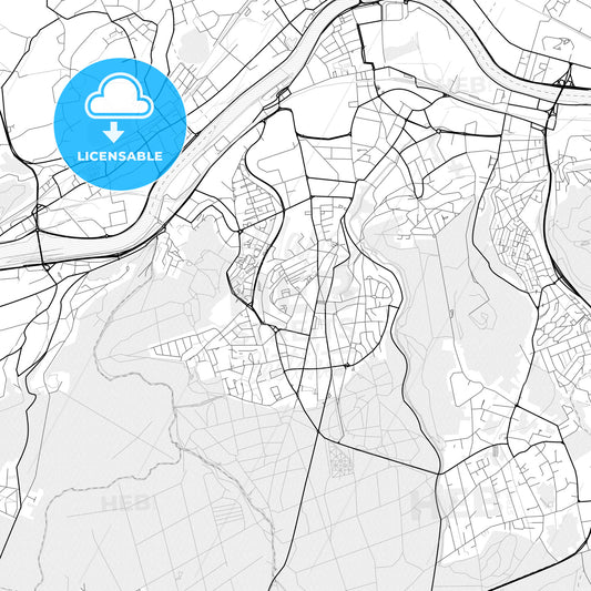 Vector PDF map of Seraing, Belgium