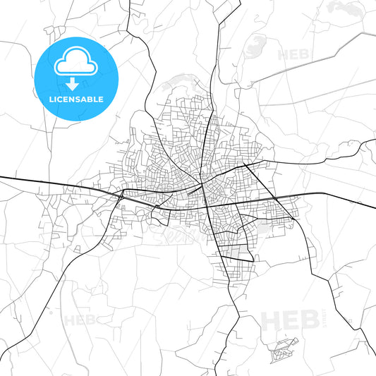 Vector PDF map of Serik, Turkey