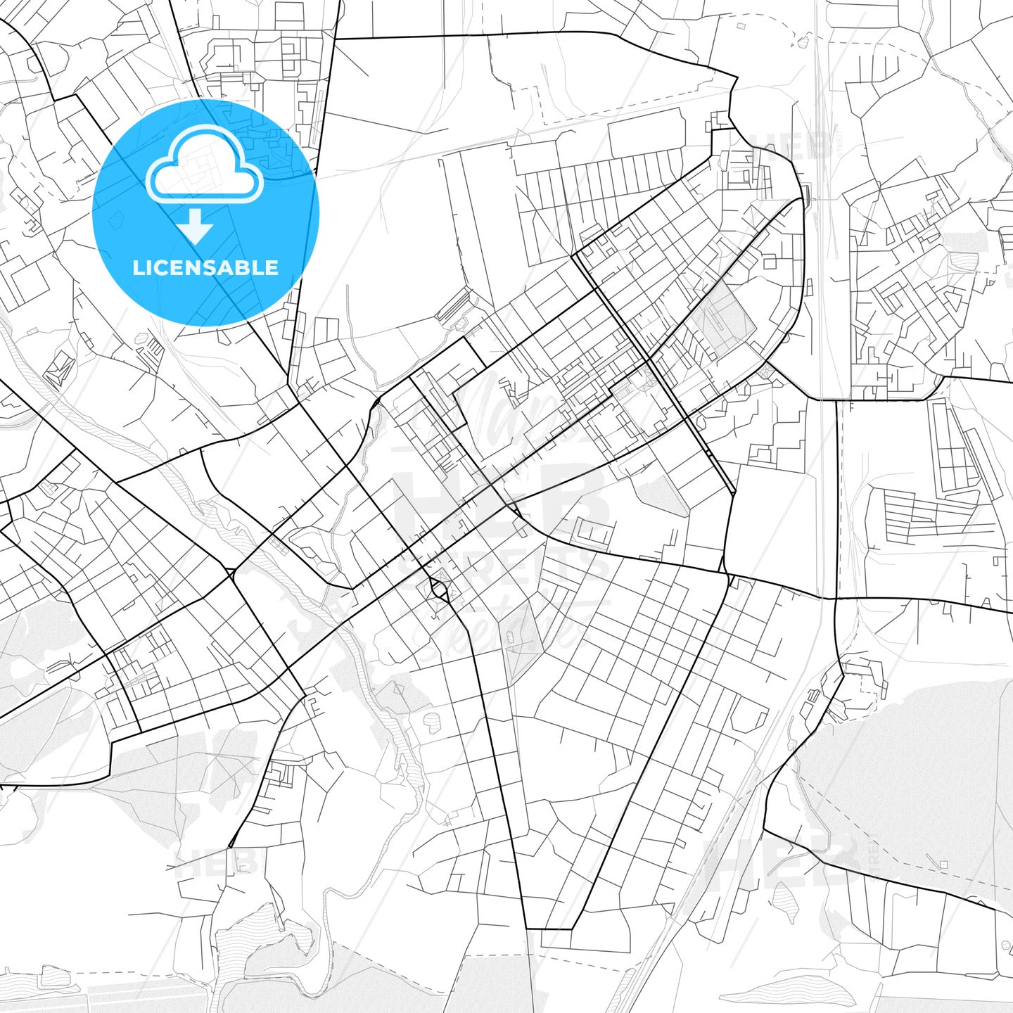 Vector PDF map of Serpukhov, Russia