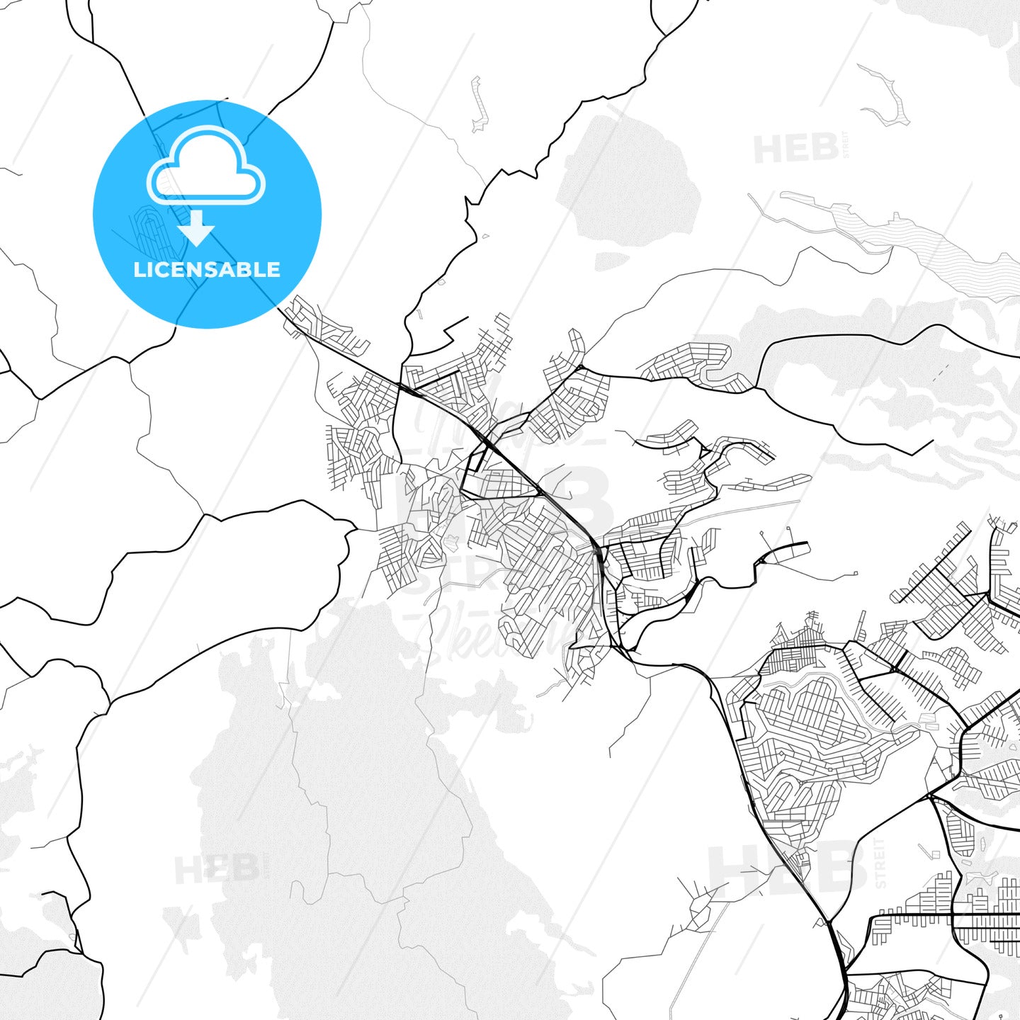 Vector PDF map of Serra, Brazil