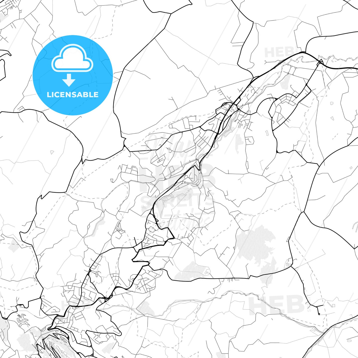 Vector PDF map of Serravalle, San Marino
