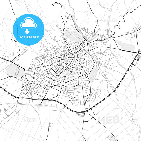 Vector PDF map of Serres, Greece