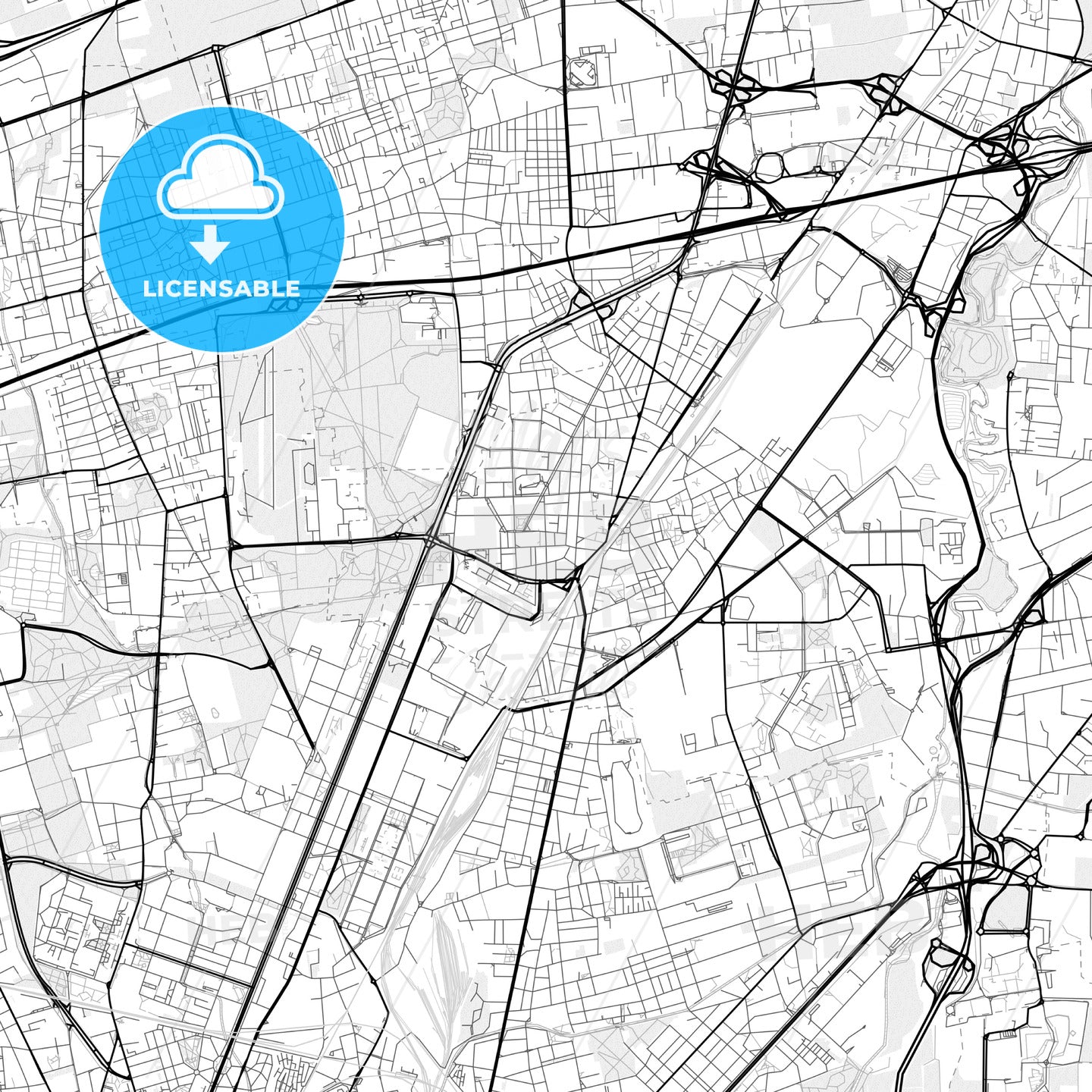 Vector PDF map of Sesto San Giovanni, Italy