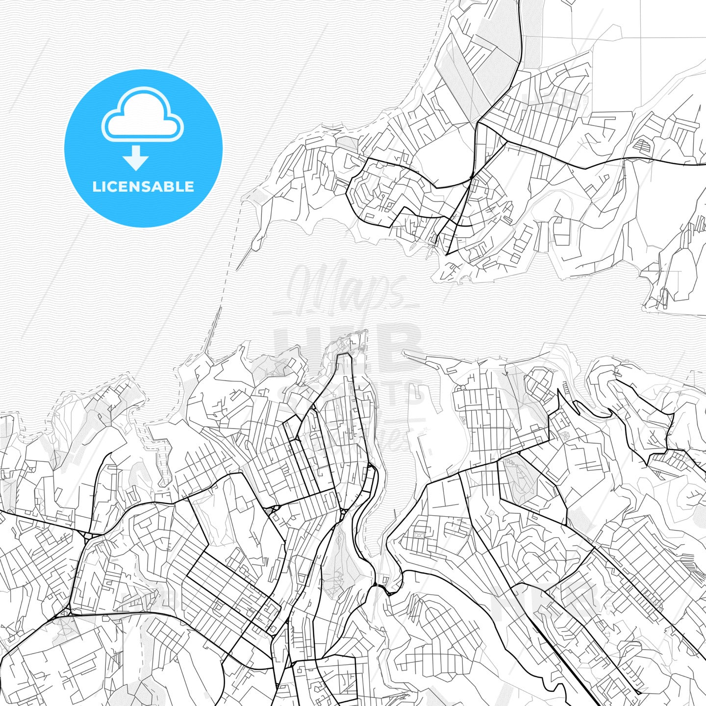 Vector PDF map of Sevastopol, Ukraine