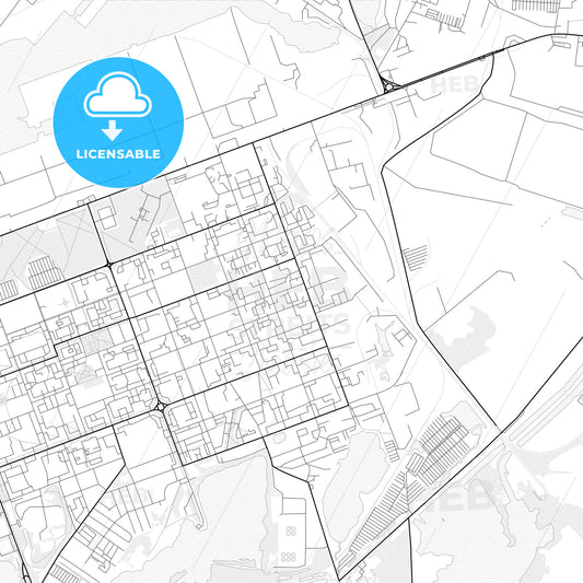 Vector PDF map of Severodvinsk, Russia