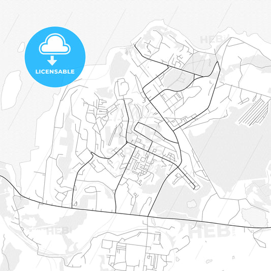 Vector PDF map of Severomorsk, Russia