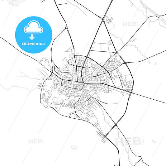 Vector PDF map of Seydişehir, Turkey
