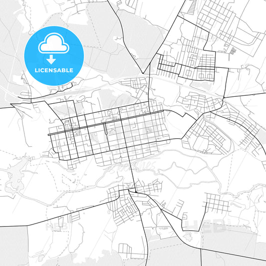 Vector PDF map of Shadrinsk, Russia