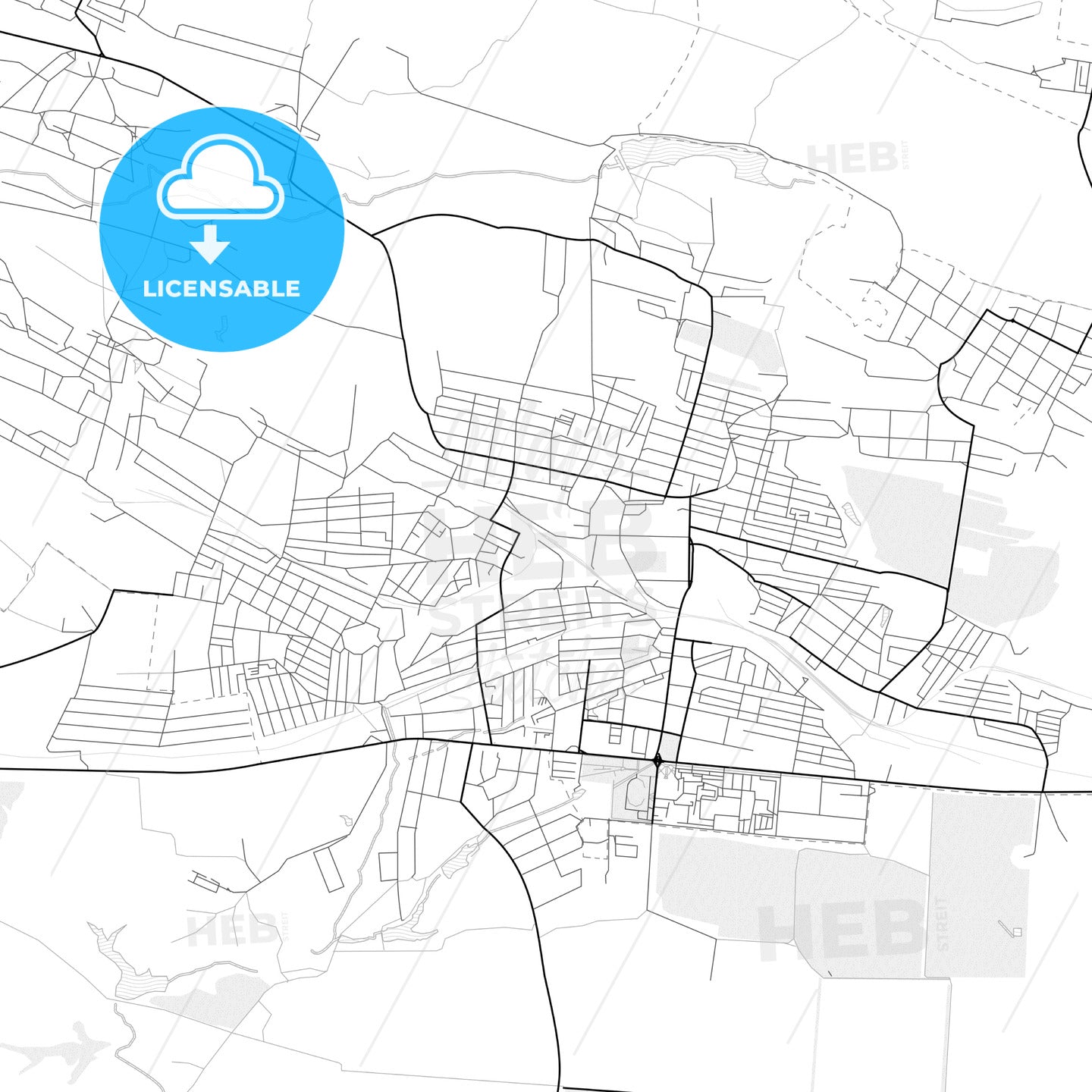 Vector PDF map of Shakhtarsk, Ukraine