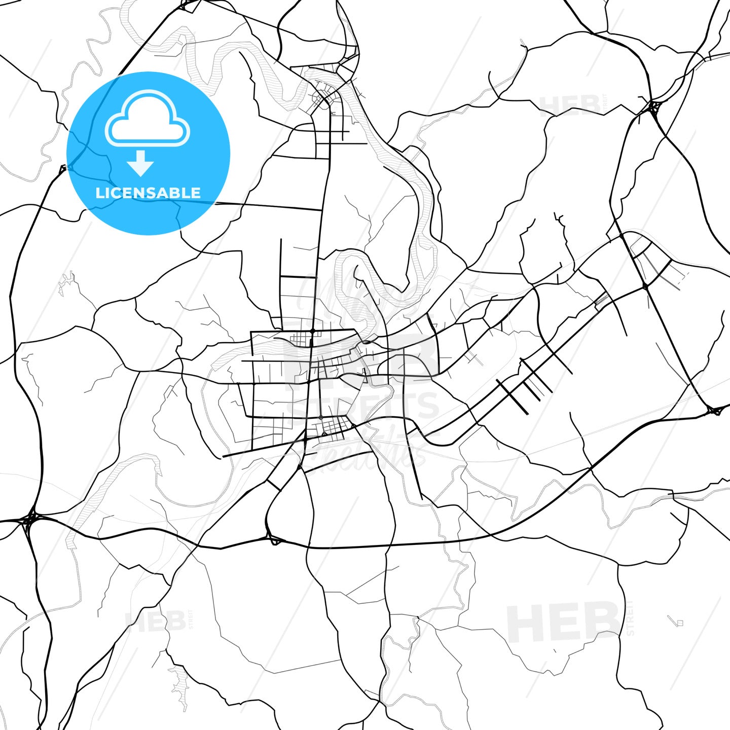 Vector PDF map of Shaoyang, China