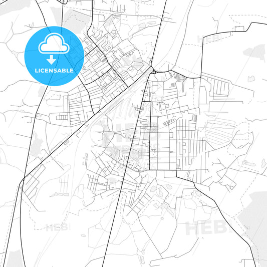 Vector PDF map of Shchyokino, Russia