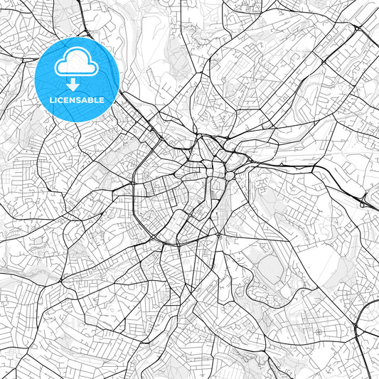 Vector PDF map of Sheffield, England