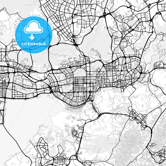 Vector PDF map of Shenzhen, China