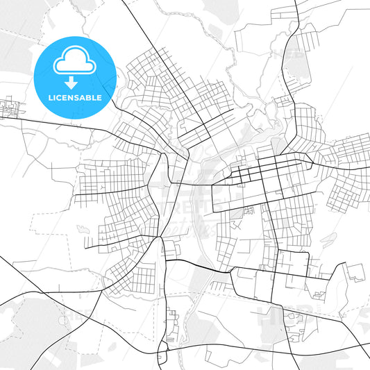 Vector PDF map of Shuya, Russia