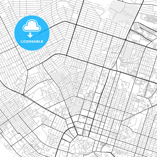 Vector PDF map of Shymkent, Kazakhstan