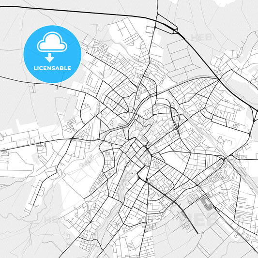 Vector PDF map of Sibiu, Romania