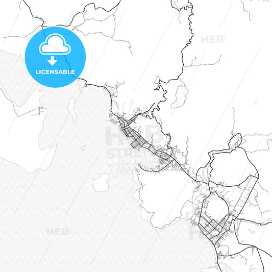 Vector PDF map of Sibolga, Indonesia