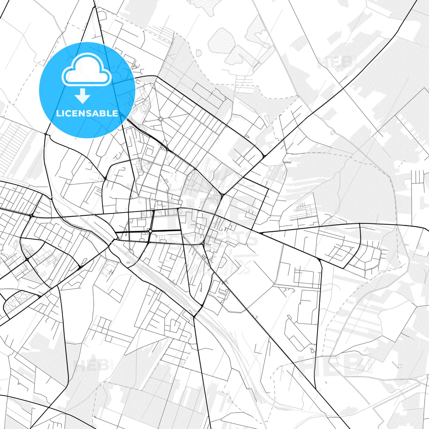 Vector PDF map of Siedlce, Poland