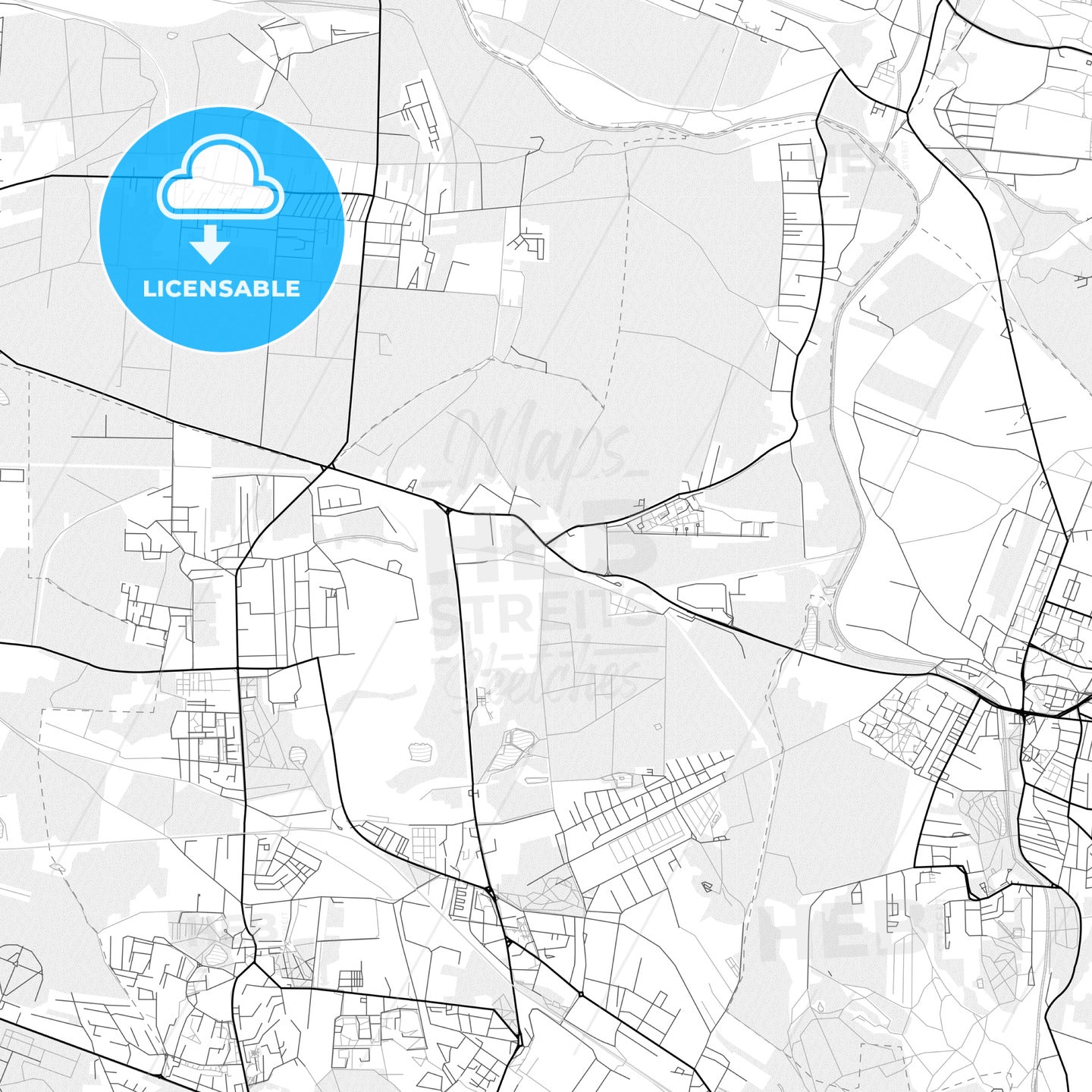 Vector PDF map of Siemianowice Śląskie, Poland