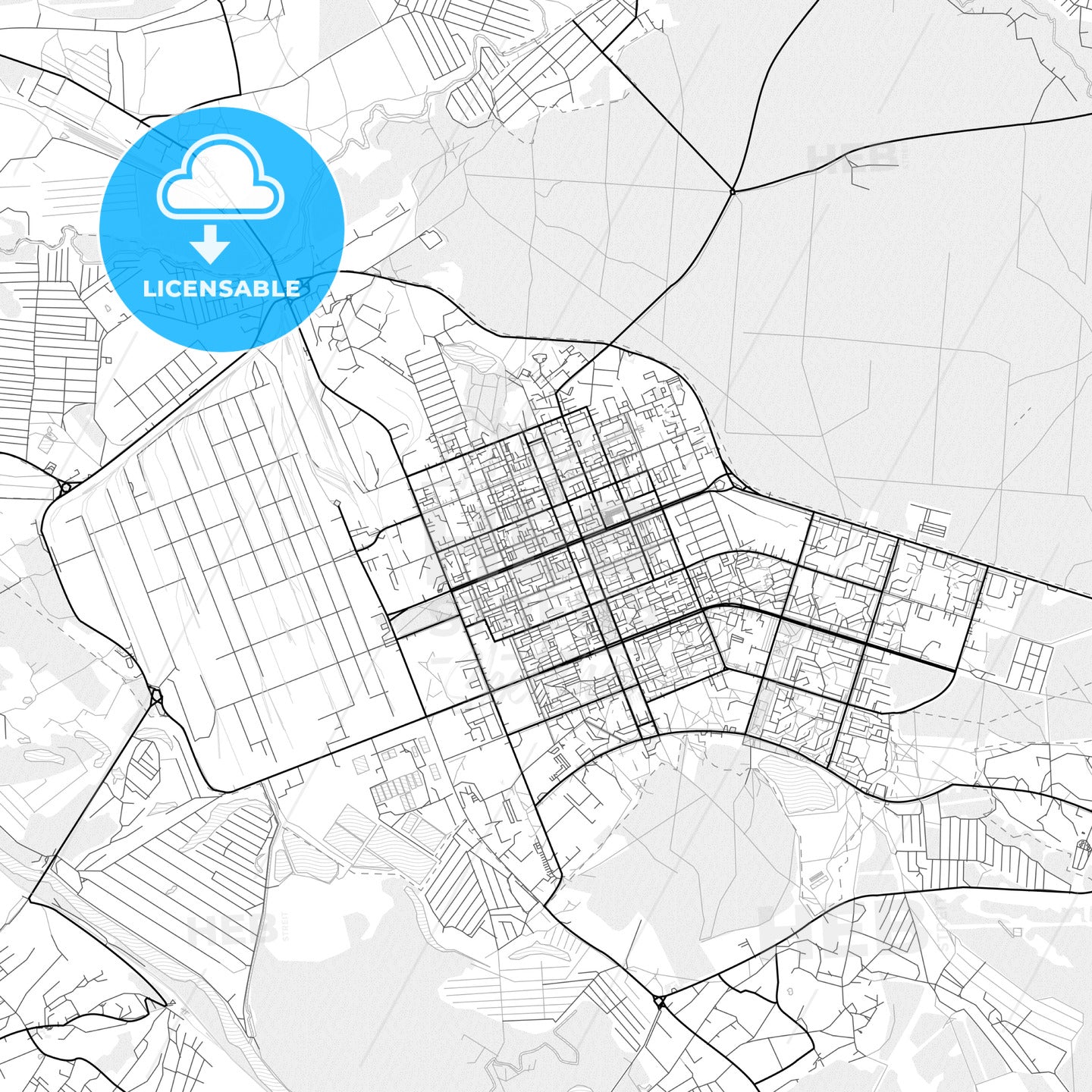 Vector PDF map of Sieverodonetsk, Ukraine