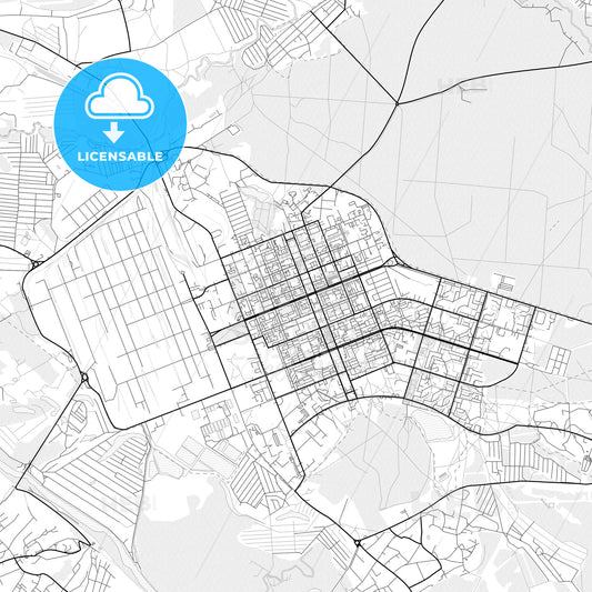 Vector PDF map of Sieverodonetsk, Ukraine