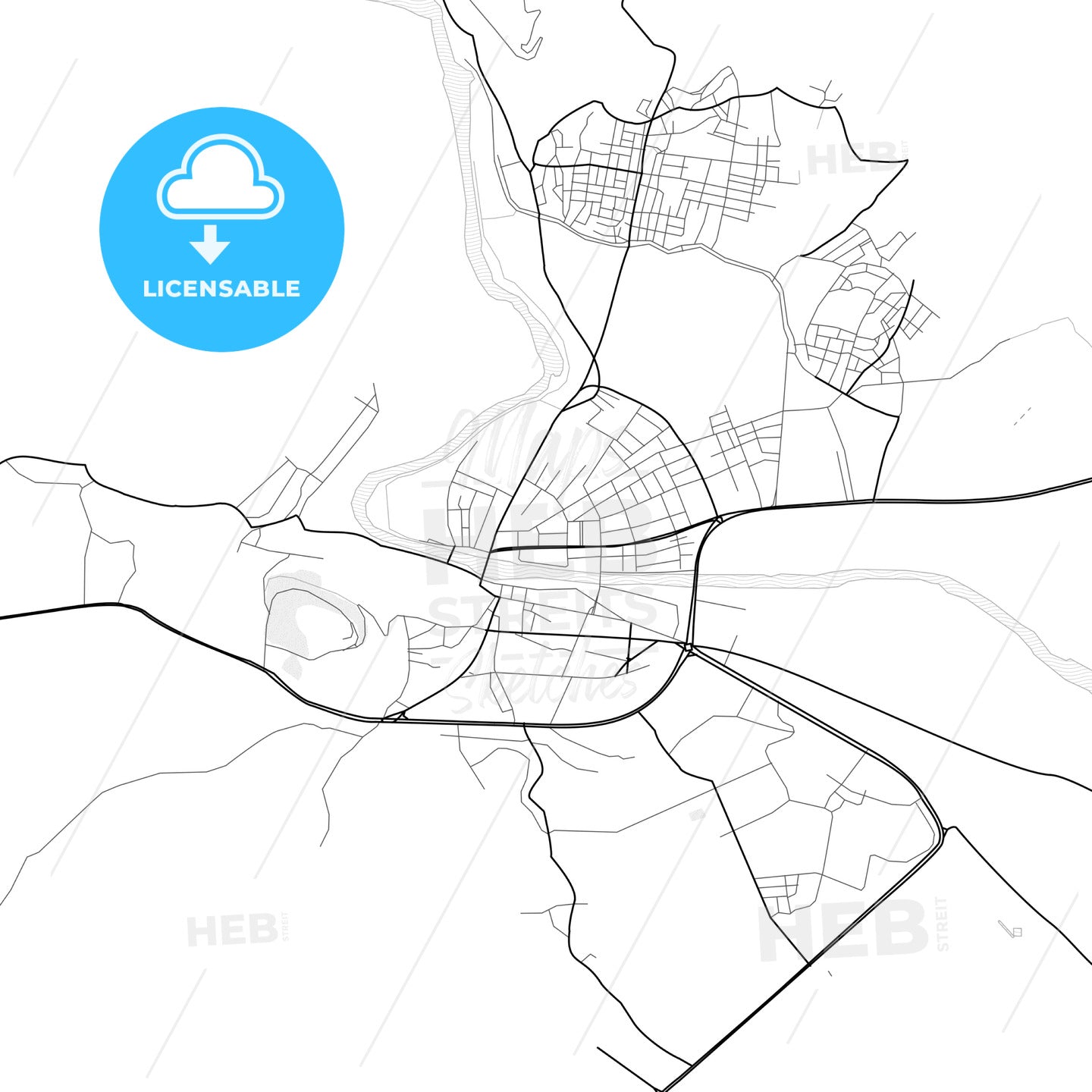 Vector PDF map of Silifke, Turkey