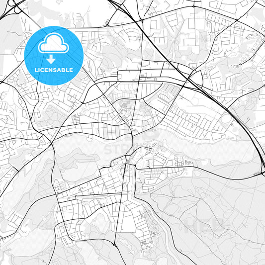 Vector PDF map of Silkeborg, Denmark