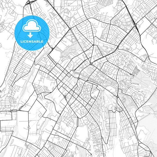 Vector PDF map of Simferopol, Ukraine