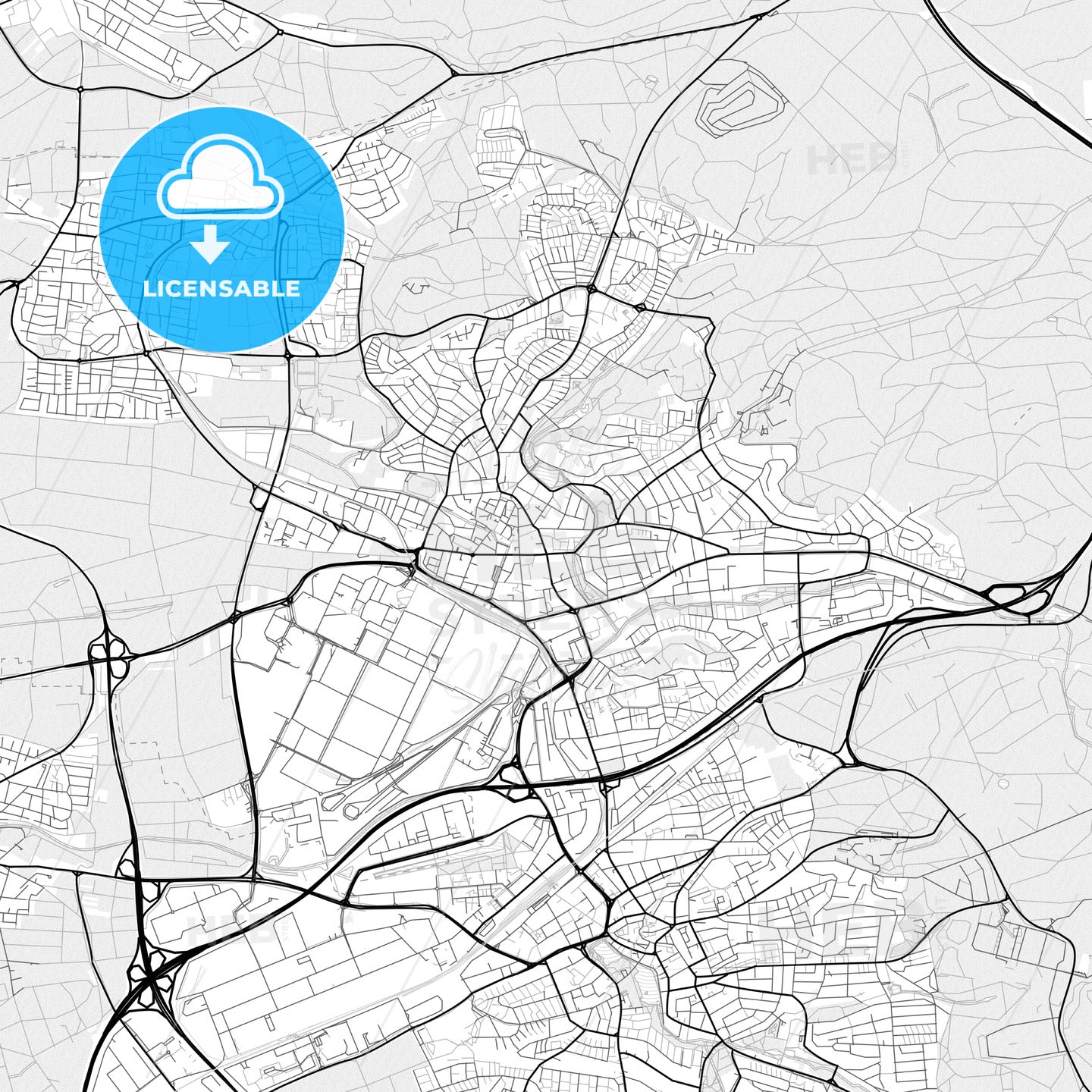 Vector PDF map of Sindelfingen, Germany