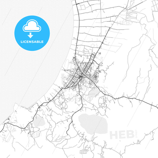 Vector PDF map of Singkawang, Indonesia