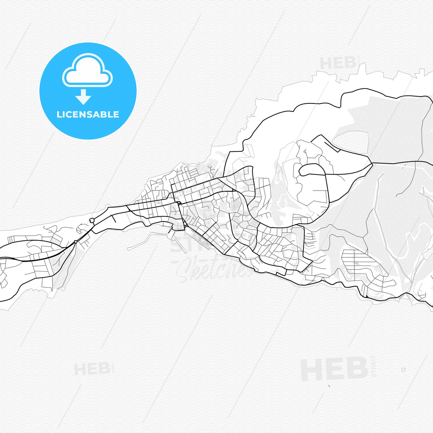 Vector PDF map of Sinop, Turkey