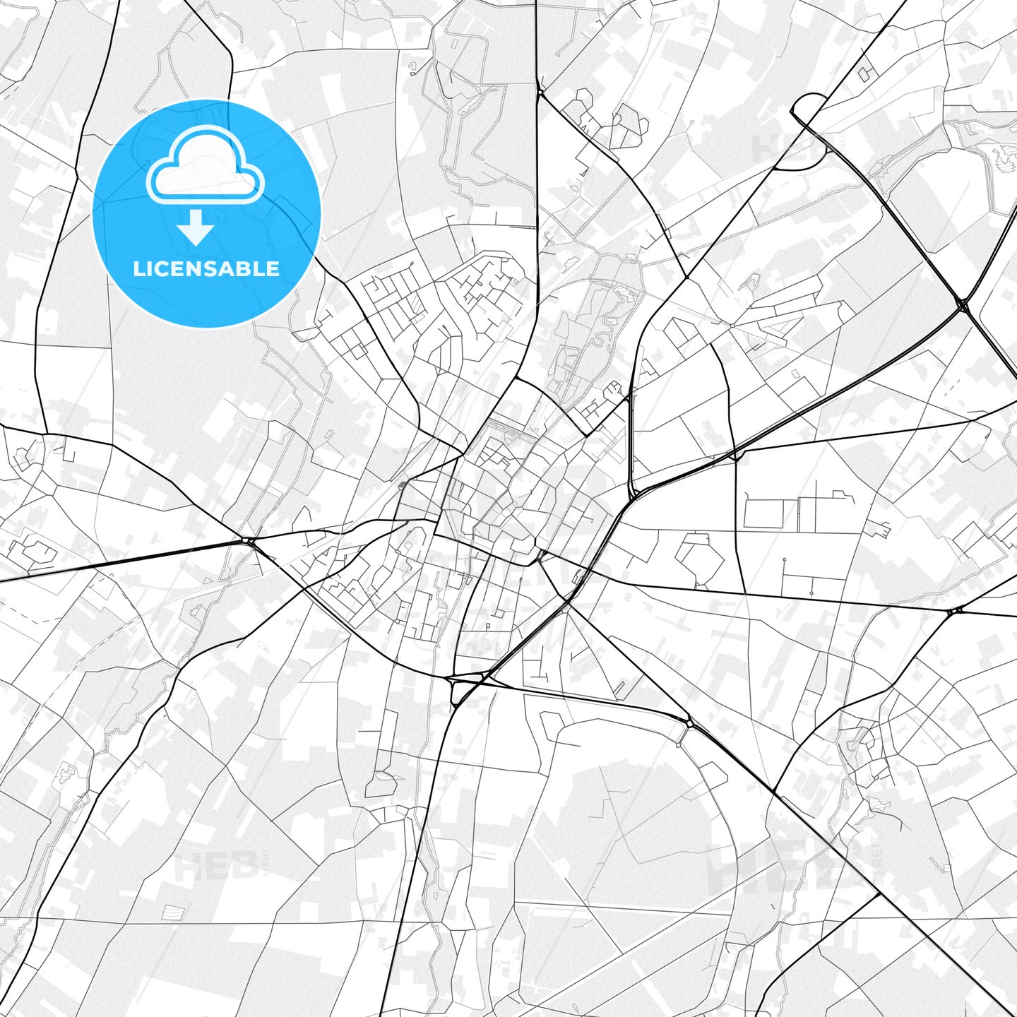 Vector PDF map of Sint-Truiden, Belgium