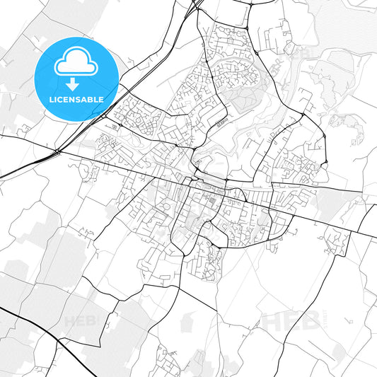 Vector PDF map of Sittingbourne, England