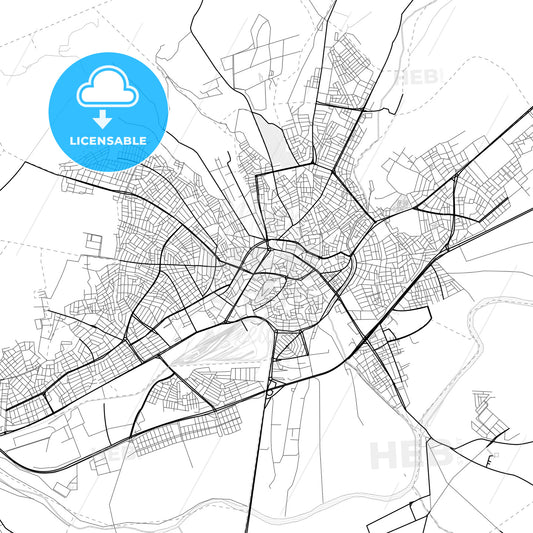 Vector PDF map of Sivas, Turkey