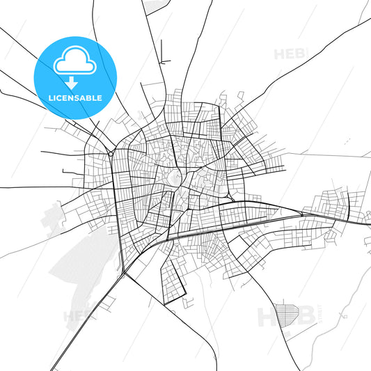 Vector PDF map of Siverek, Turkey