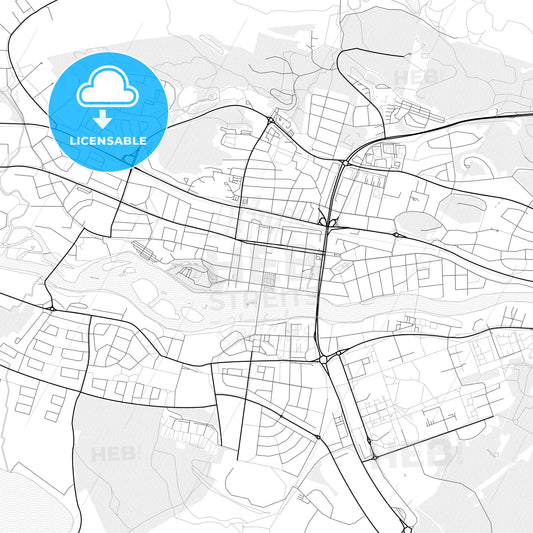 Vector PDF map of Skellefteå, Sweden