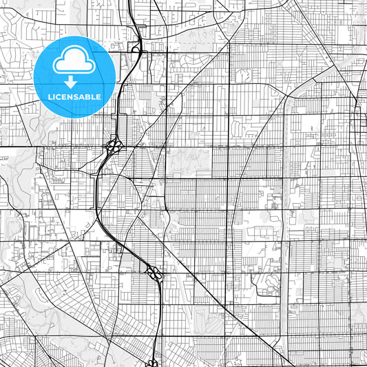 Vector PDF map of Skokie, Illinois, United States