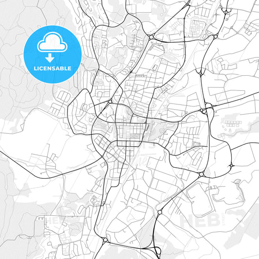 Vector PDF map of Skövde, Sweden