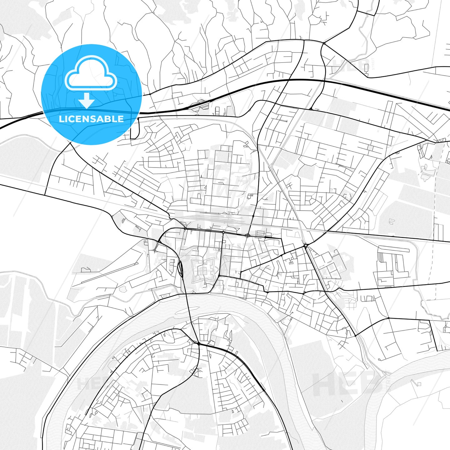 Vector PDF map of Slavonski Brod, Croatia