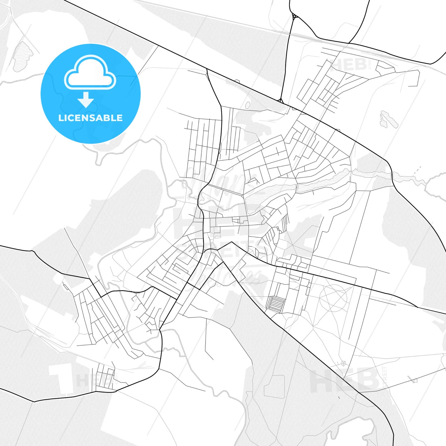 Vector PDF map of Slavuta, Ukraine