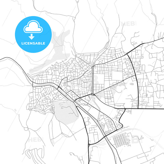 Vector PDF map of Sliven, Bulgaria