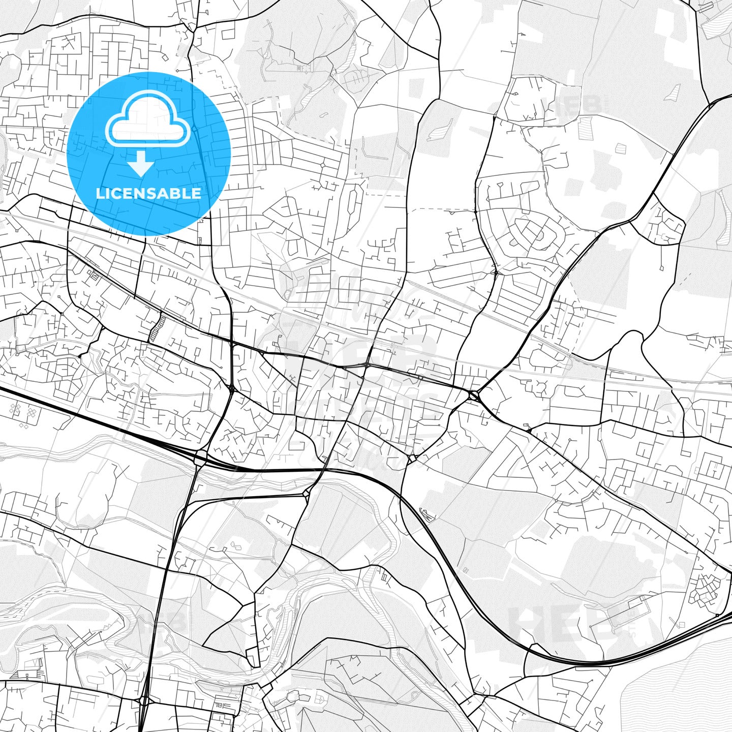 Vector PDF map of Slough, England