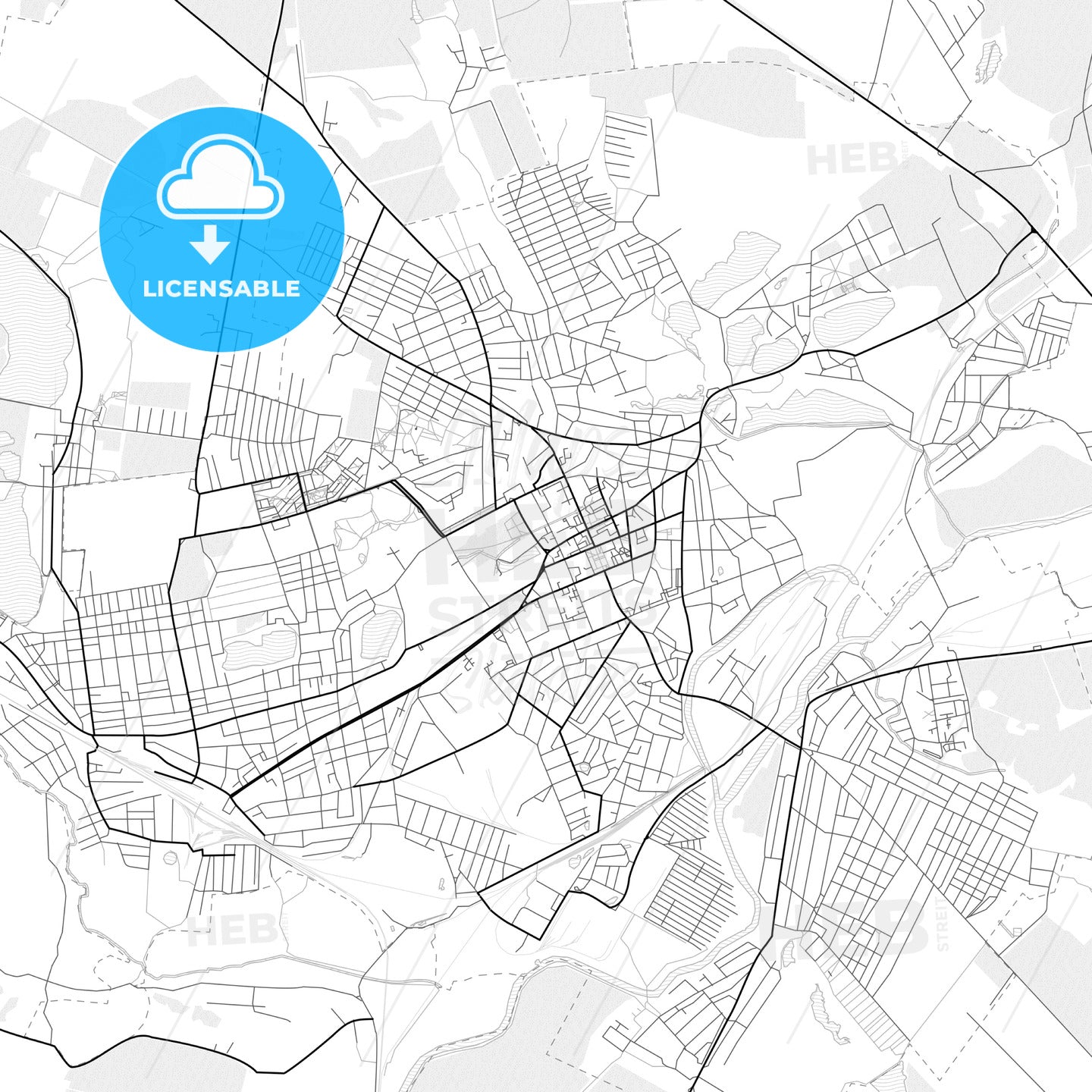 Vector PDF map of Sloviansk, Ukraine