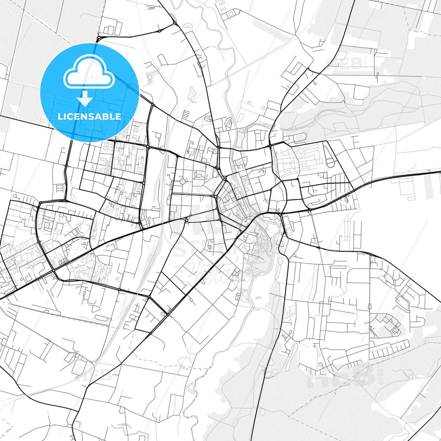 Vector PDF map of Słupsk, Poland