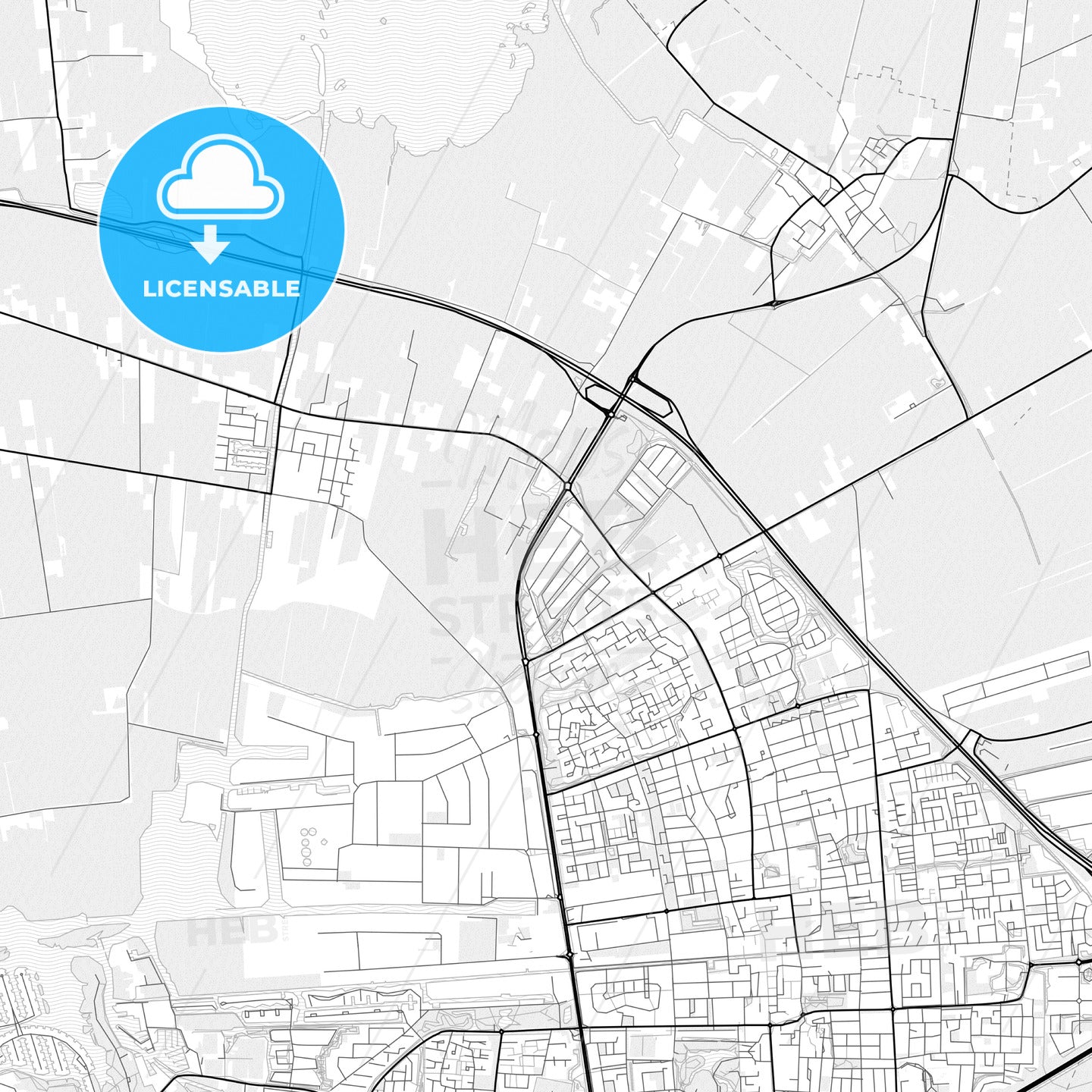 Vector PDF map of Smallingerland, Netherlands