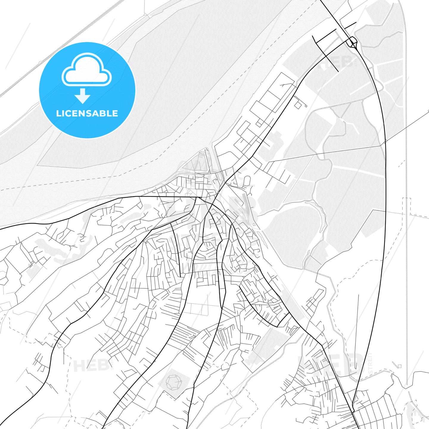 Vector PDF map of Smederevo, Serbia