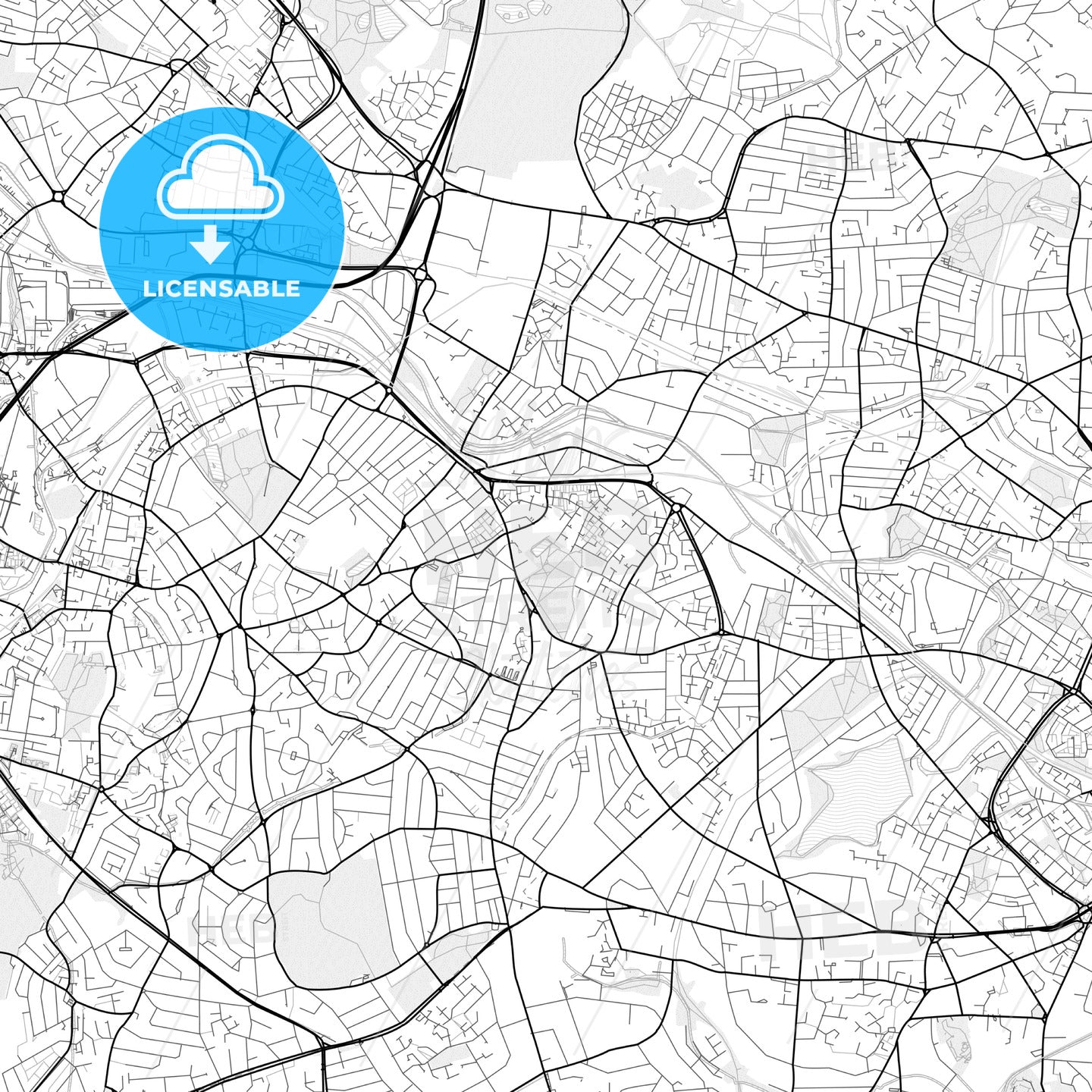 Vector PDF map of Smethwick, England