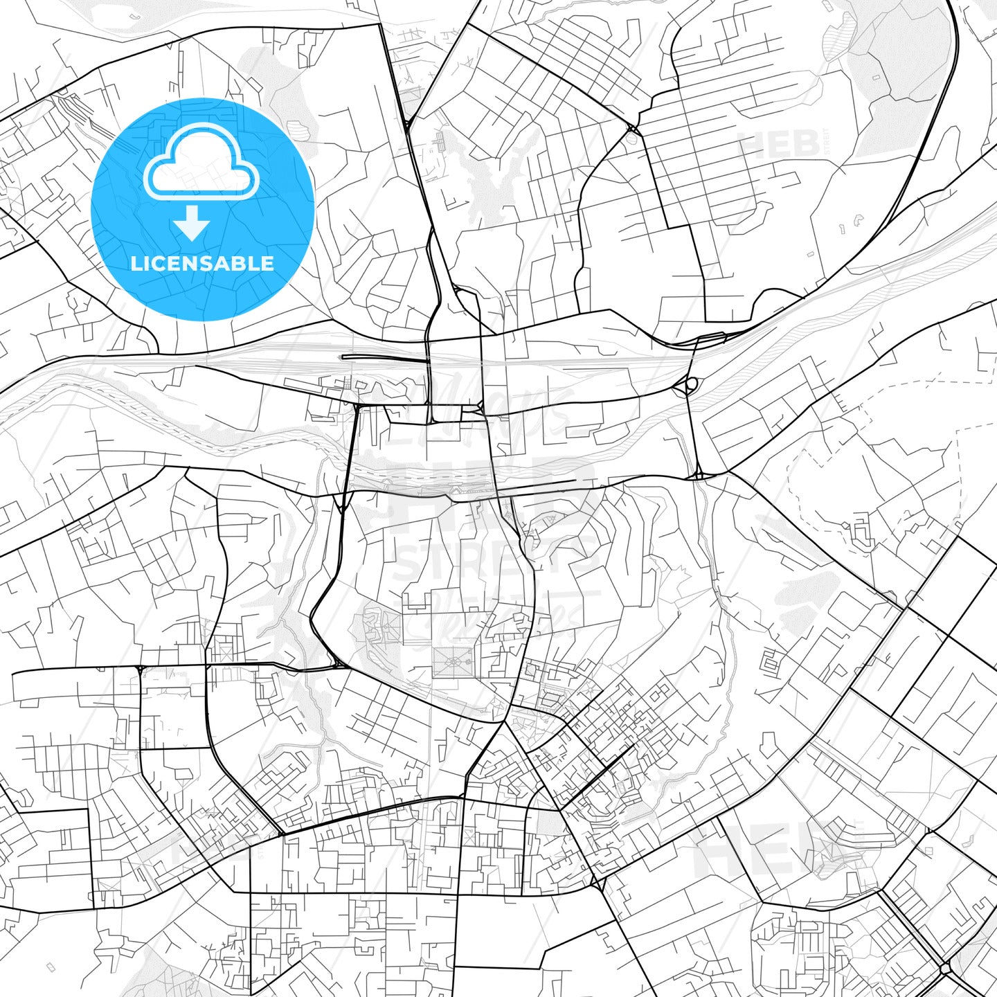 Vector PDF map of Smolensk, Russia